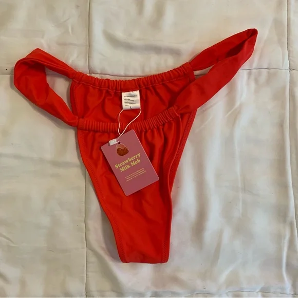 Strawberry Milk Mob Vibrant Red Swim Bottoms - Picture 5 of 6